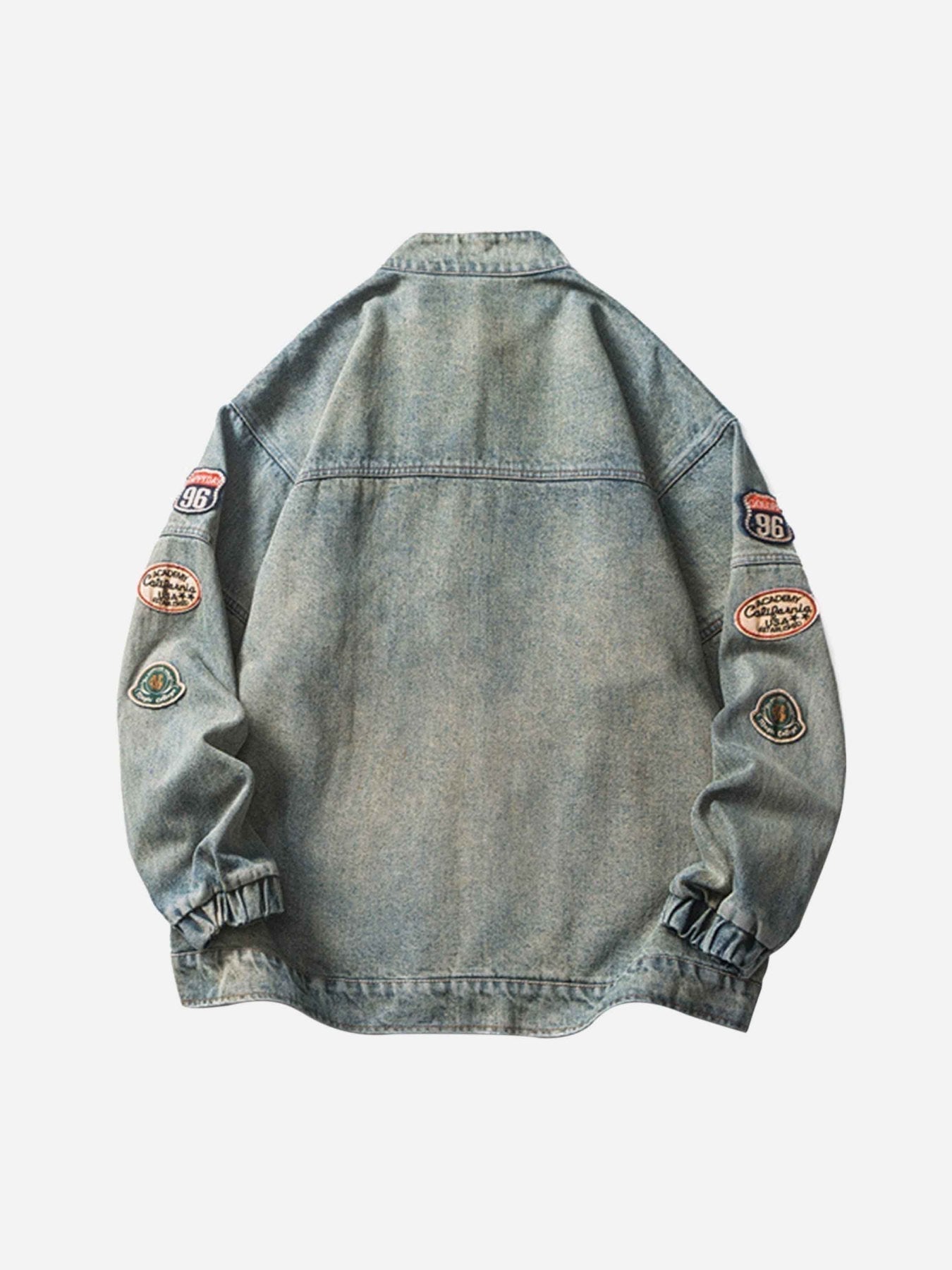 Badge Embroidered Denim Ceket