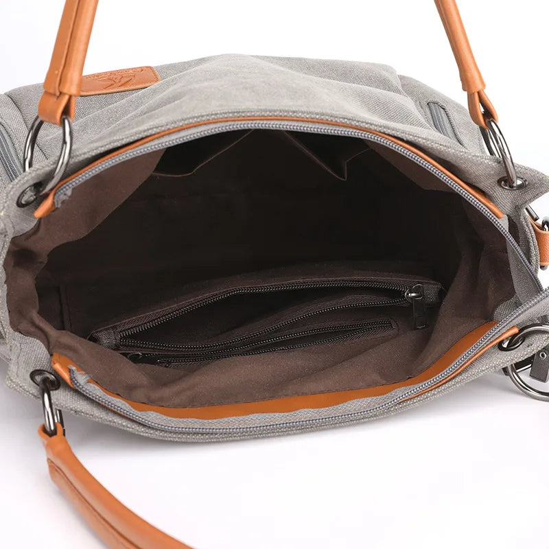 KADIN SÜET CANVAS TOTE ÇAPRAZ ÇANTA
