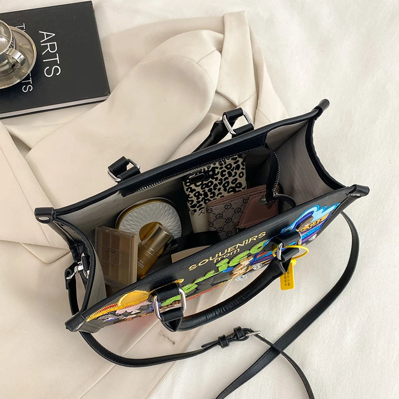 Bolsa transversal feminina com estampa mexicana 