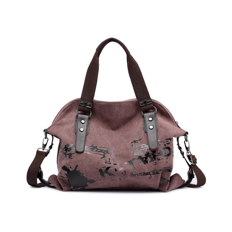 Bolso bandolera de mujer con estampado de grafiti sólido 
