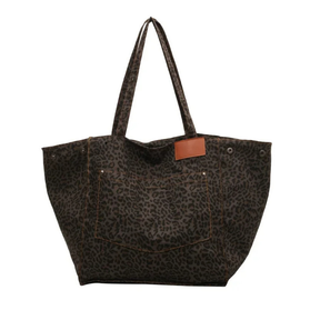 KADIN LEOPAR KUMAŞ CANVAS TOTE ÇANTA