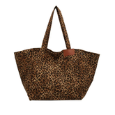 KADIN LEOPAR KUMAŞ CANVAS TOTE ÇANTA