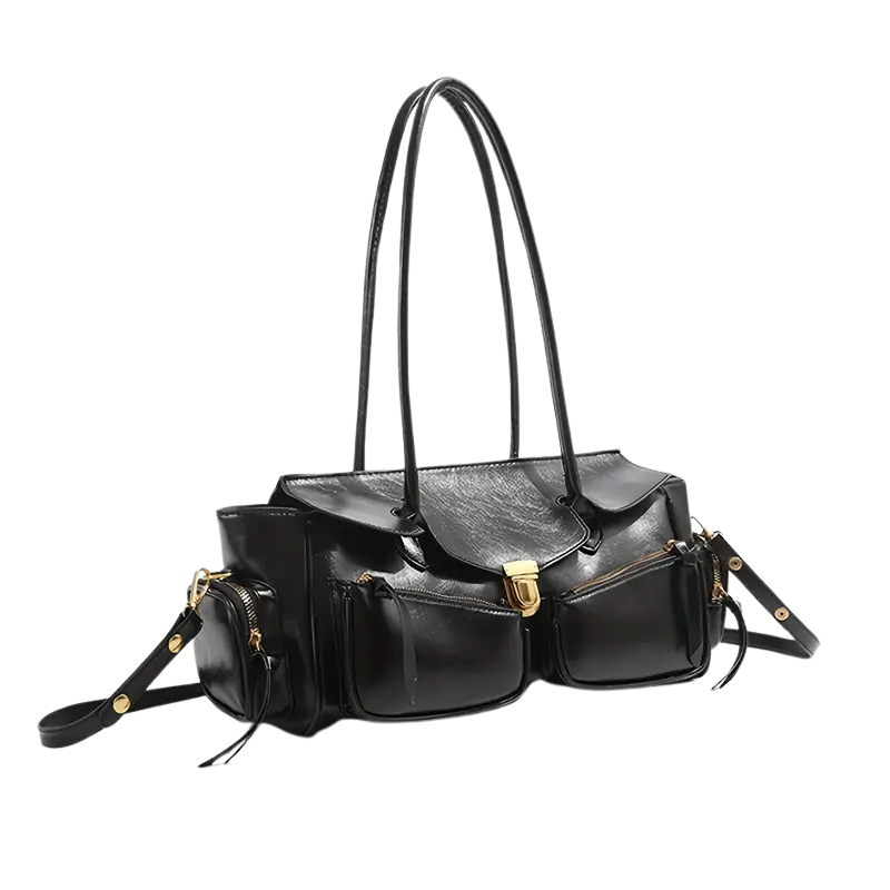 Bolso de hombro vintage para mujer con detalle de candado 