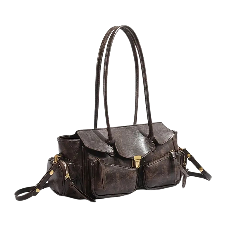 Bolso de hombro vintage para mujer con detalle de candado 