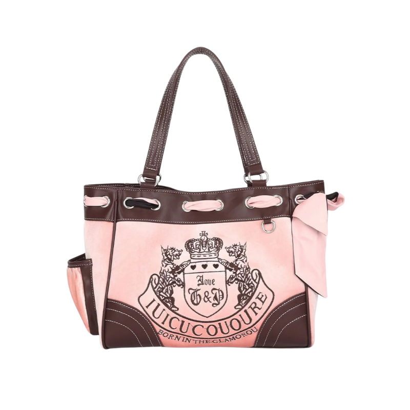 Bolso tote vintage de terciopelo bordado 