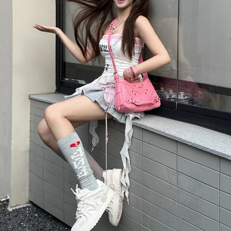 CULTIVATOR Niche Waxed PU Shoulder Bag Y2K