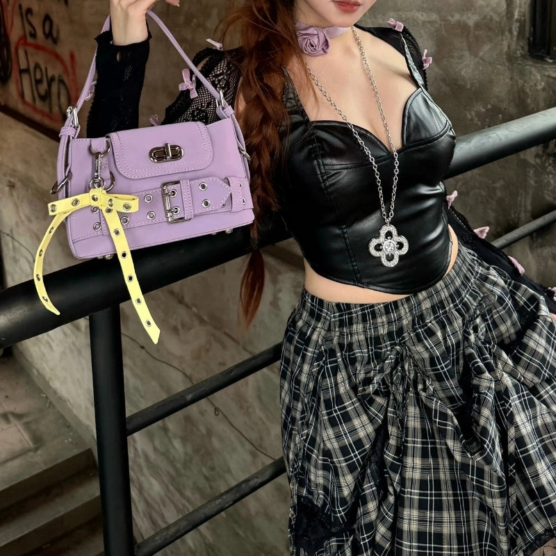 CULTIVATOR Original Retro Contrast PU Mini Handbag – Women’s Shoulder Bag