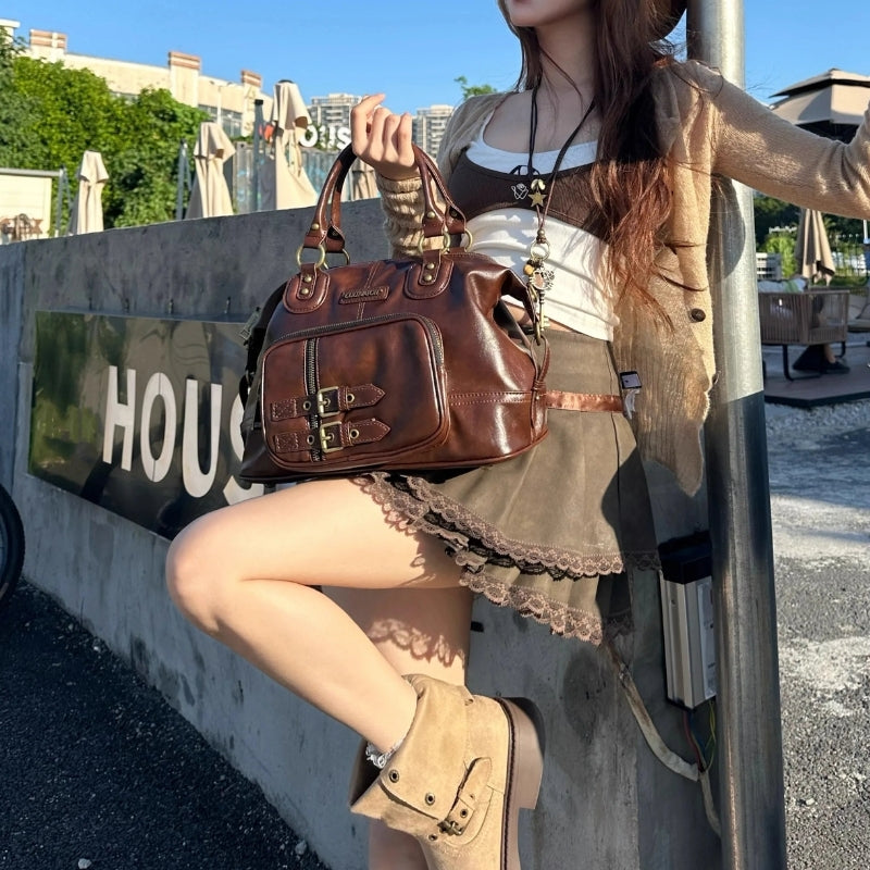 CULTIVATOR Original Niche Vintage Wax PU Handbag