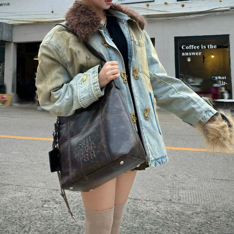 CULTIVATOR Niche Retro Maillard Crossbody Bag