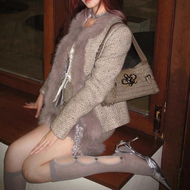 CULTIVATOR Original Orkide Stone-Pattern PU Handbag