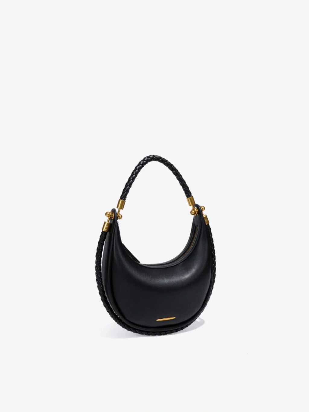 Bolsa DEUTZA Liora – Bolsa de Ombro Minimalista em Couro Vegano com Formato de Meia-Lua 