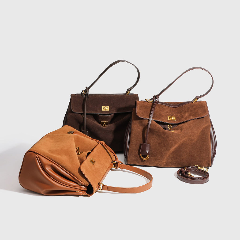 DEUTZA Sorell Suede Leather Shoulder Bag