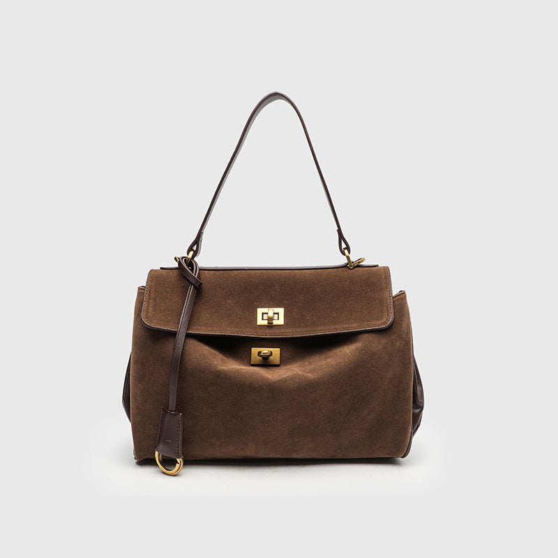 DEUTZA Sorell Suede Leather Shoulder Bag