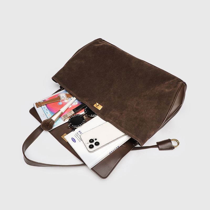 DEUTZA Sorell Suede Leather Shoulder Bag