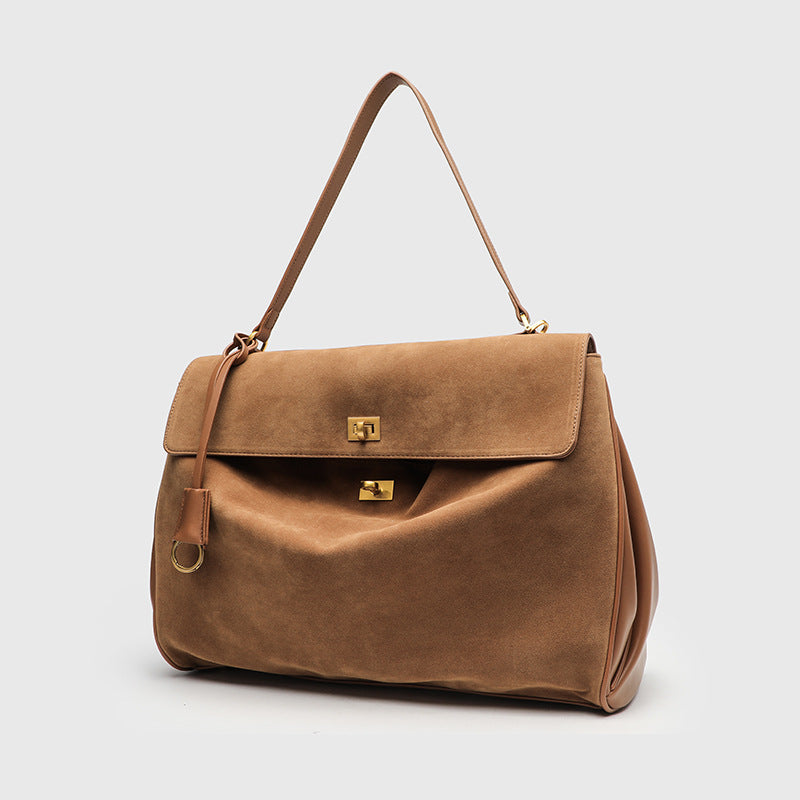 DEUTZA Sorell Suede Leather Shoulder Bag