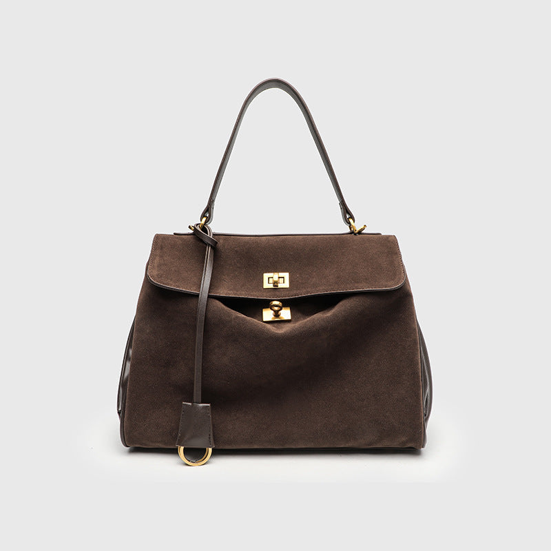 DEUTZA Sorell Suede Leather Shoulder Bag