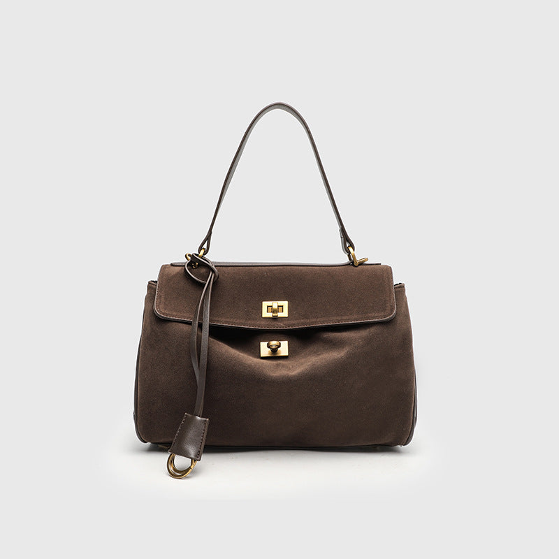 DEUTZA Sorell Suede Leather Shoulder Bag