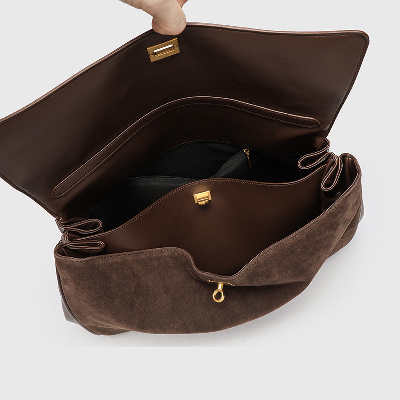 DEUTZA Sorell Suede Leather Shoulder Bag