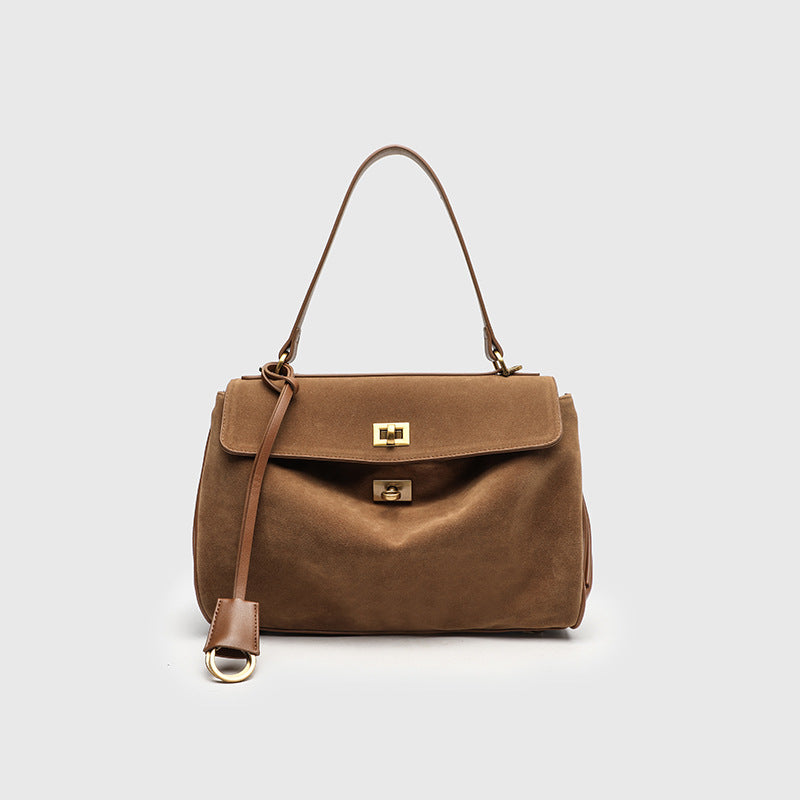 DEUTZA Sorell Suede Leather Shoulder Bag