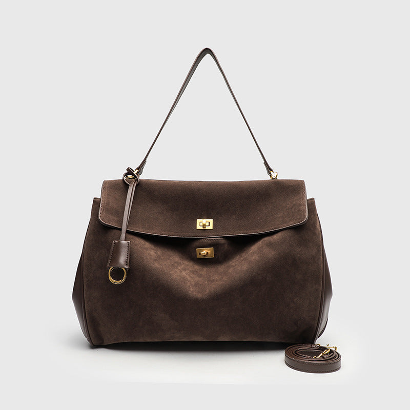 DEUTZA Sorell Suede Leather Shoulder Bag