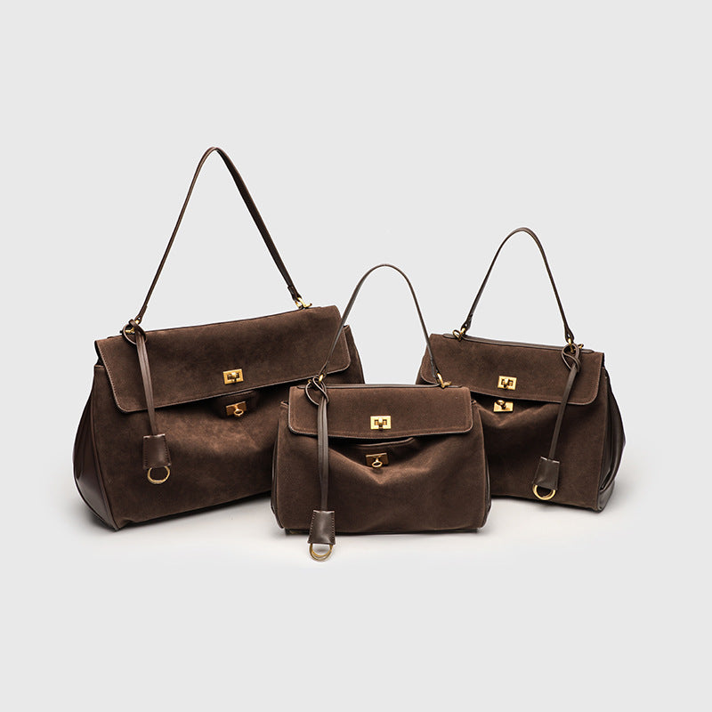 DEUTZA Sorell Suede Leather Shoulder Bag