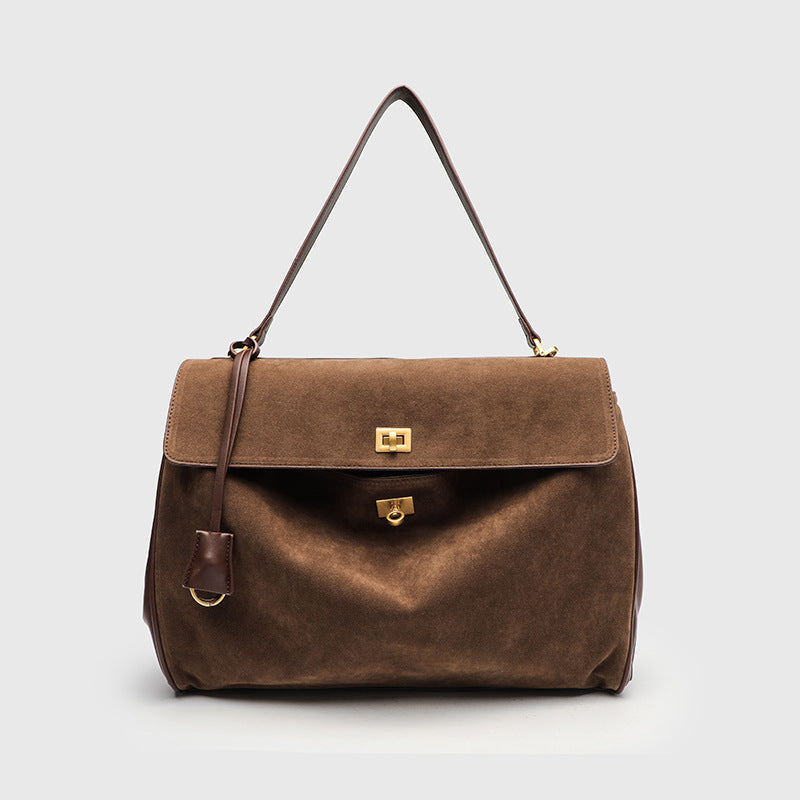 DEUTZA Sorell Suede Leather Shoulder Bag