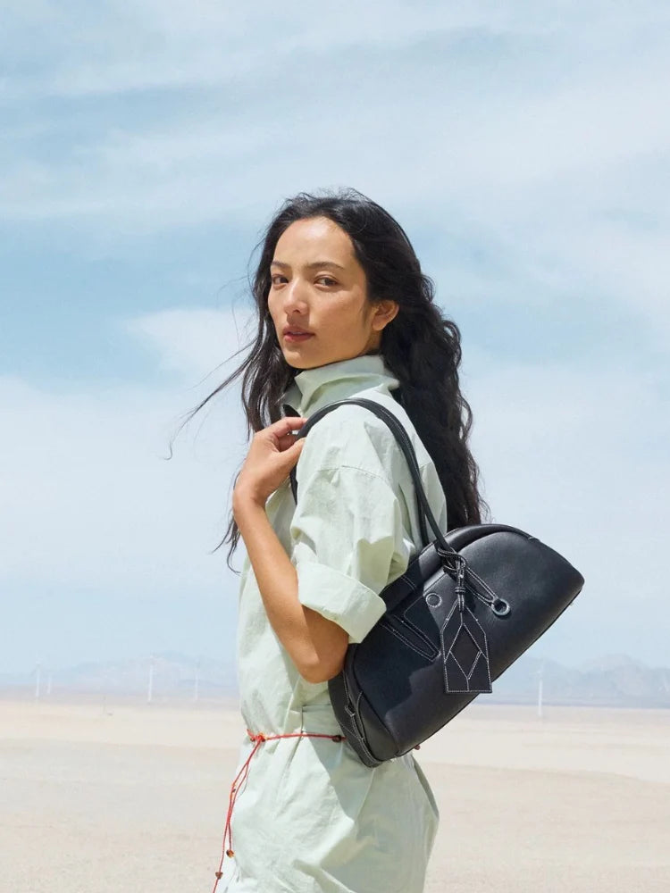 DEUTZA NOIR BOWLING BAG – LÜKS DERİ KADIN ÇANTA