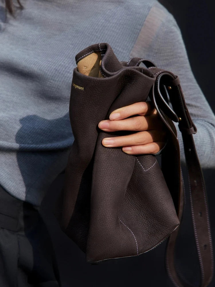 DEUTZA NOIR BUCKET – LÜKS DERİ KADIN BUCKET ÇANTA