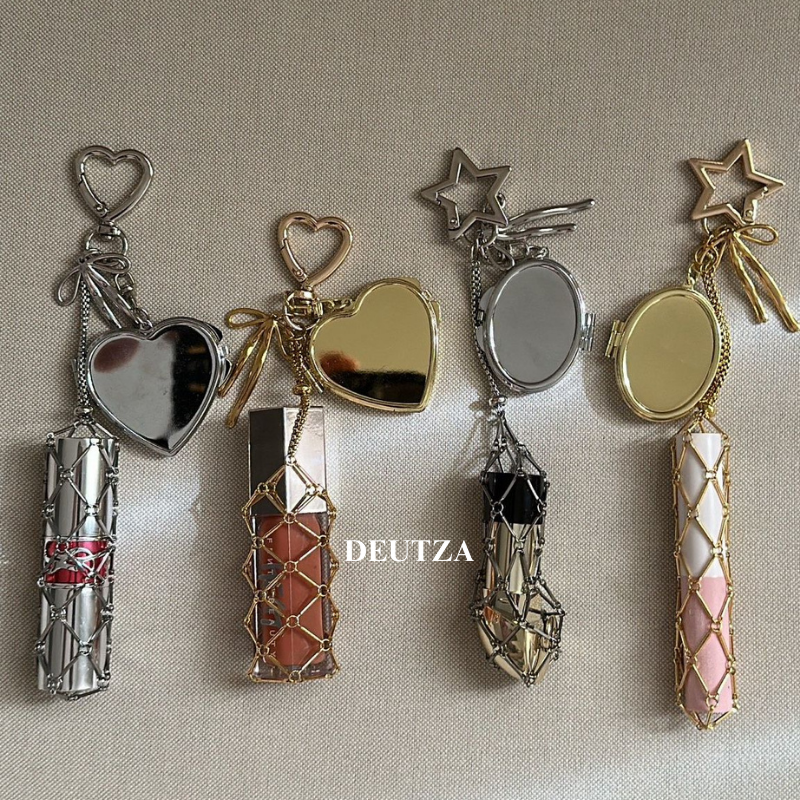DEUTZA Mirror Lip Charm – Luxury Lipstick Chain Key Accessory
