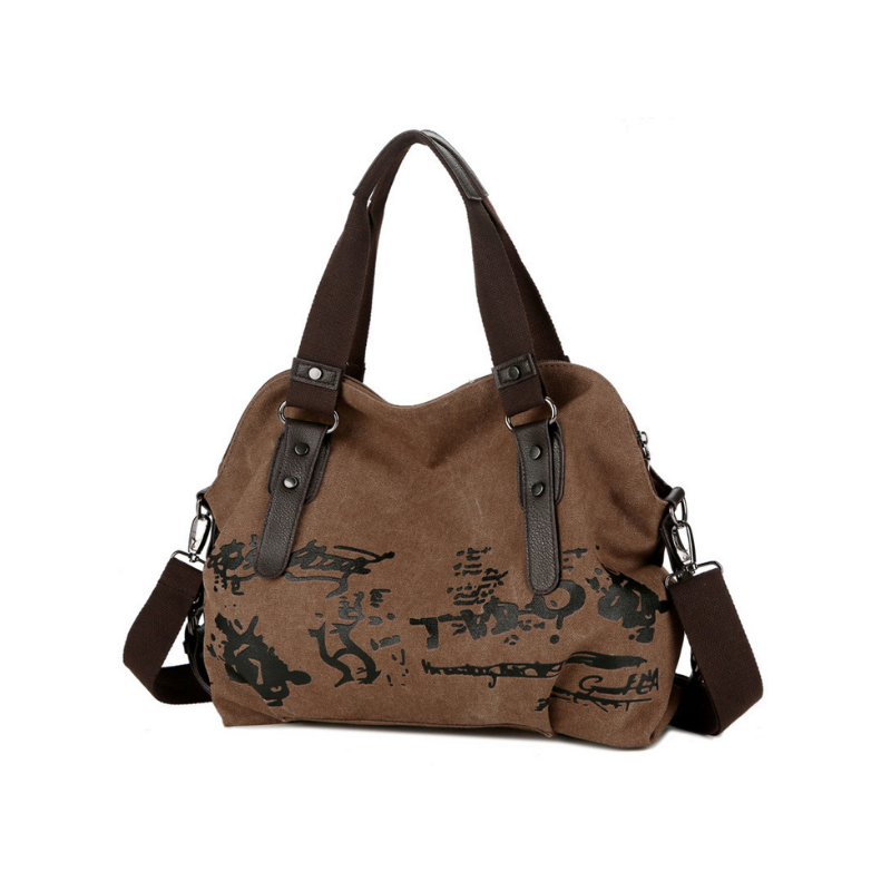 Bolso bandolera de mujer con estampado de grafiti sólido 