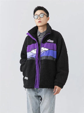 X Stiwaup Embroidered Oversize Fluffy Ceket