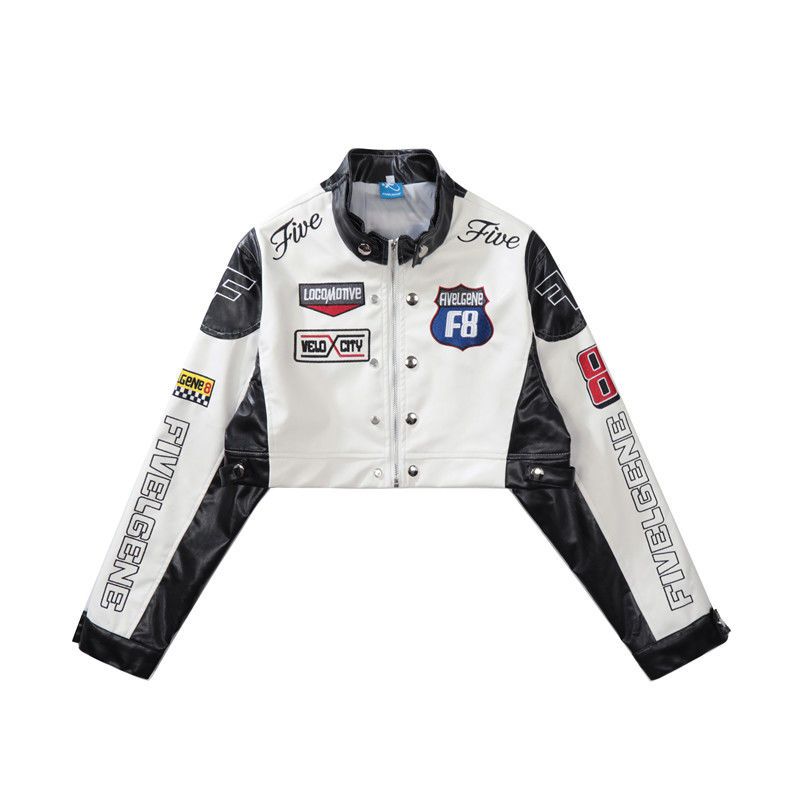 Biker Cropped Motorcycle Ceket