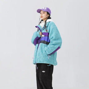 X Stiwaup Embroidered Oversize Fluffy Ceket