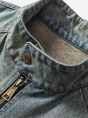 Badge Embroidered Denim Ceket