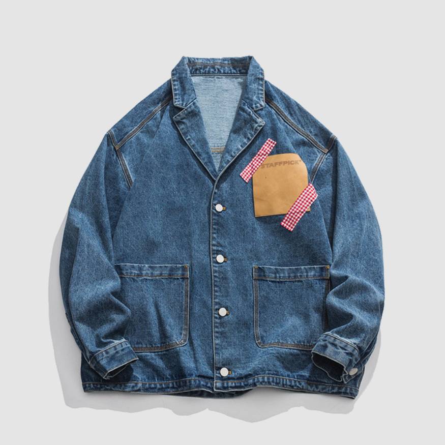 Stylish Patchwork Denim Blazer